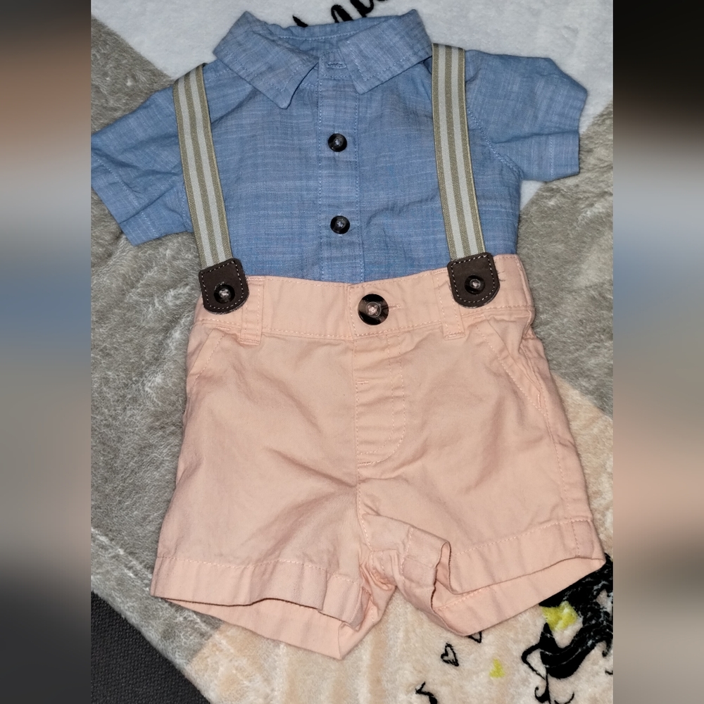 Cat & Jack Baby Boy's 3pc Set Perfect for Easter or Photos Size 0/3m EUC